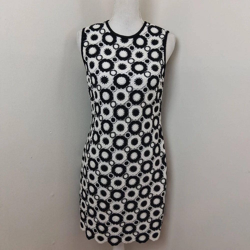 Kate Spade Guipure Retro Shift Dress Black and White Size 4